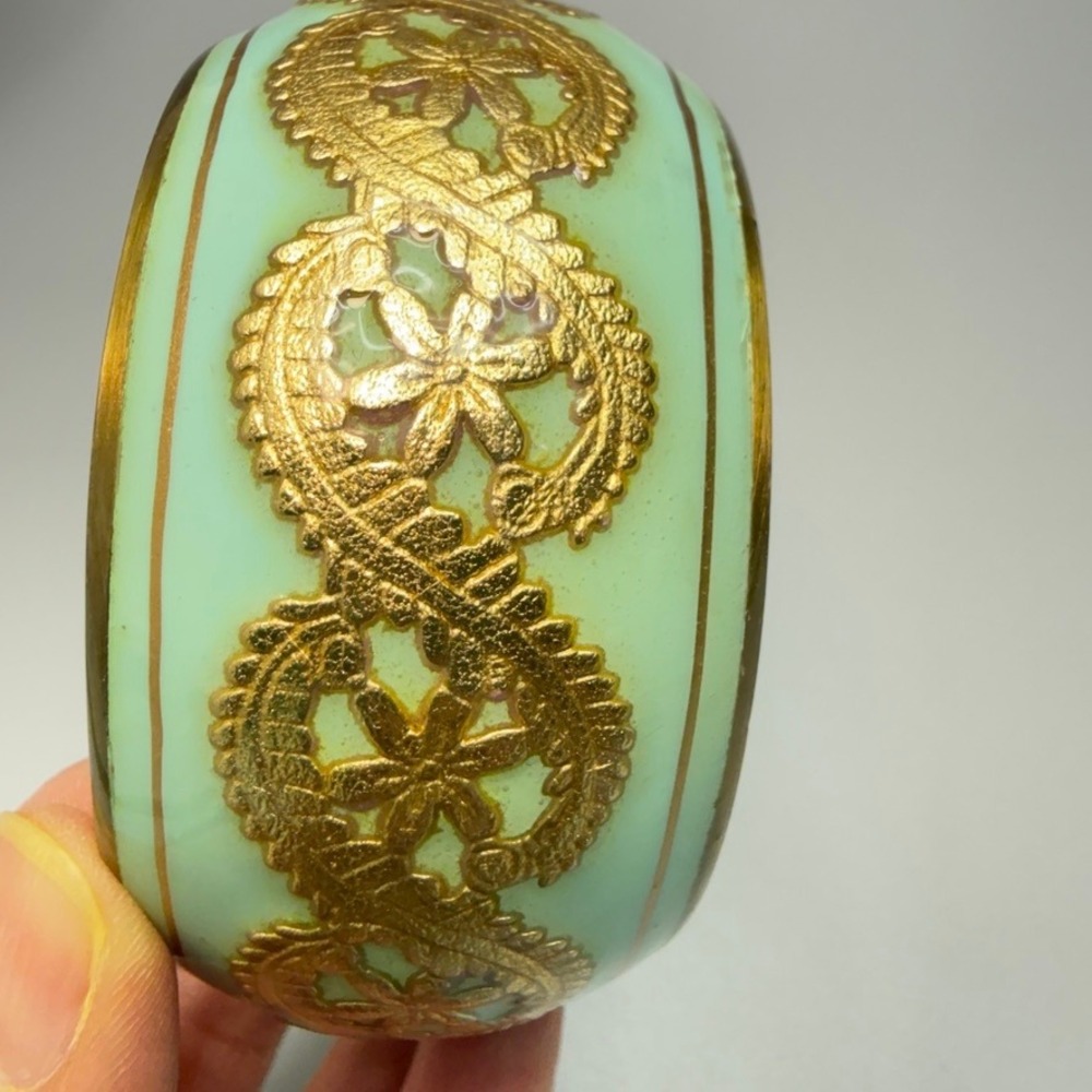 Vintage Wide Bangle Bracelet 8" MCM Regency Revival